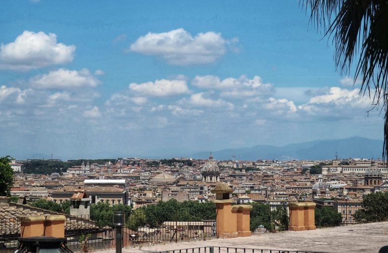 ausblick brunnen trastevere