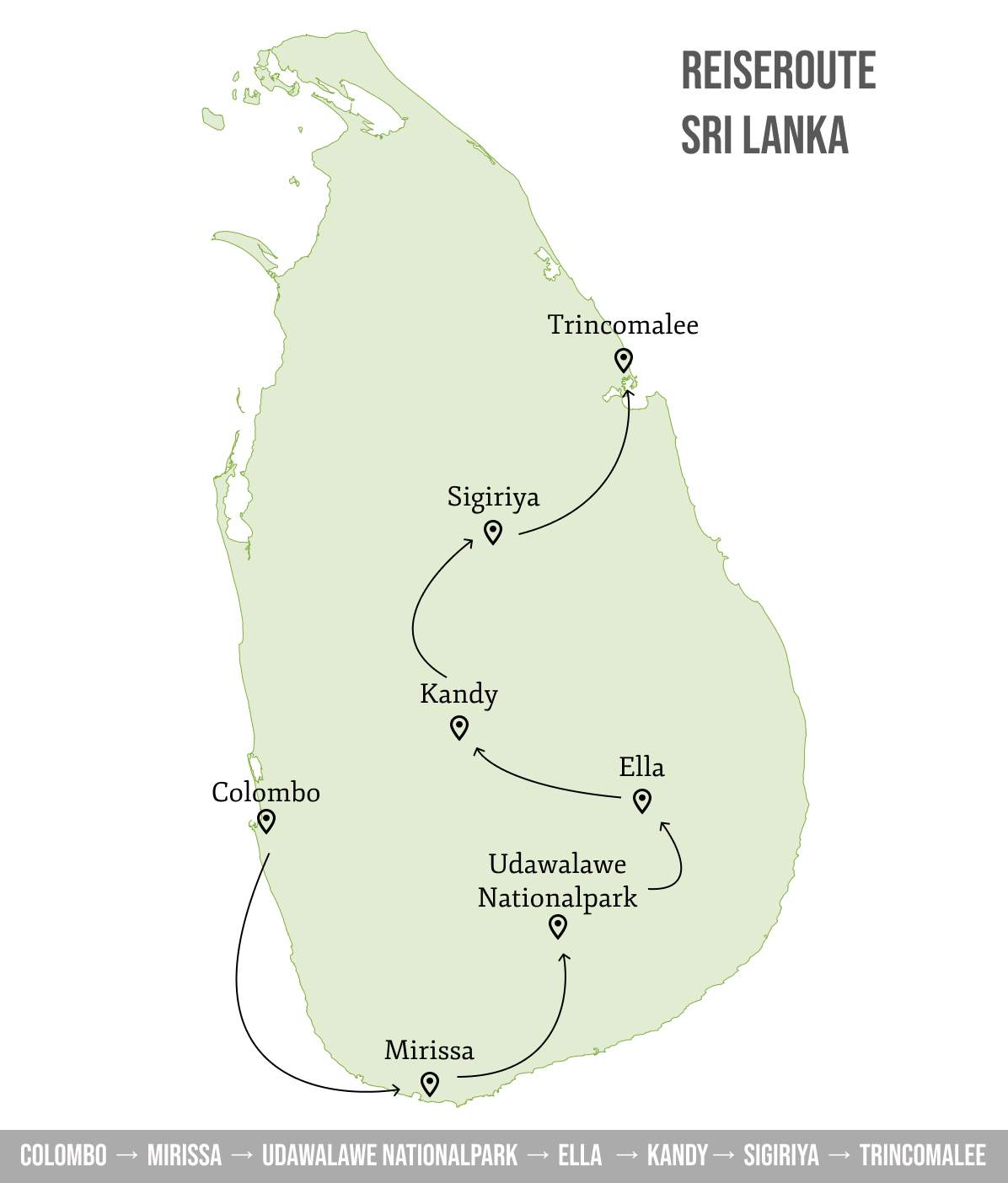 sri lanka reiseroute infografik